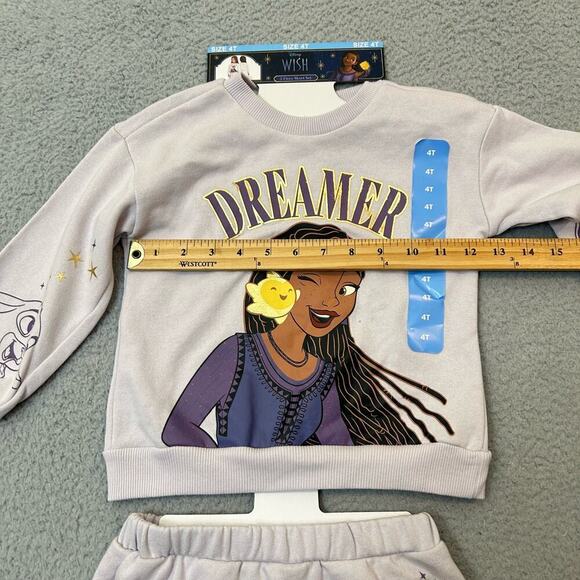 Disney Outfit Set Girls 4T Purple Wish Dreamer 2 Piece Skort & Sweatshirt NEW - Picture 6 of 11